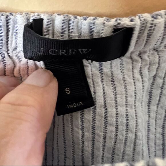 J.Crew Womens Chambray Off the Shoulder Pinstriped Mini Dress Size Small So Cute - Picture 4 of 7